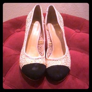 ASOS nude lace heels.